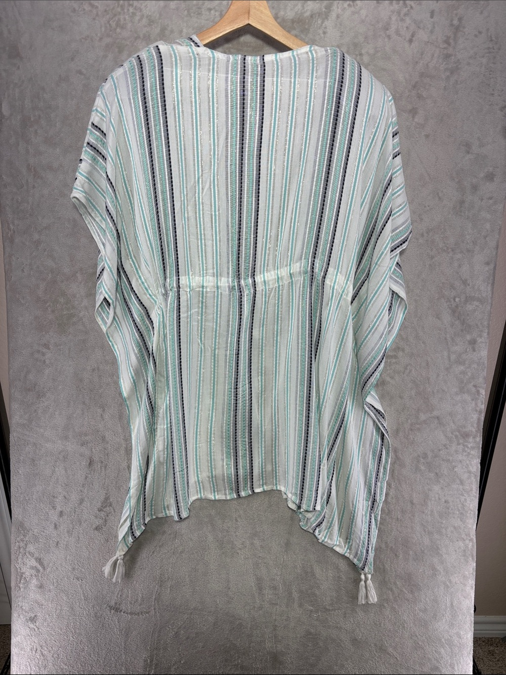 Raviya Striped Tie Waist Tassel Trim Swim Cover-Up Dress Size S/M--NWT - Picture 7 of 8